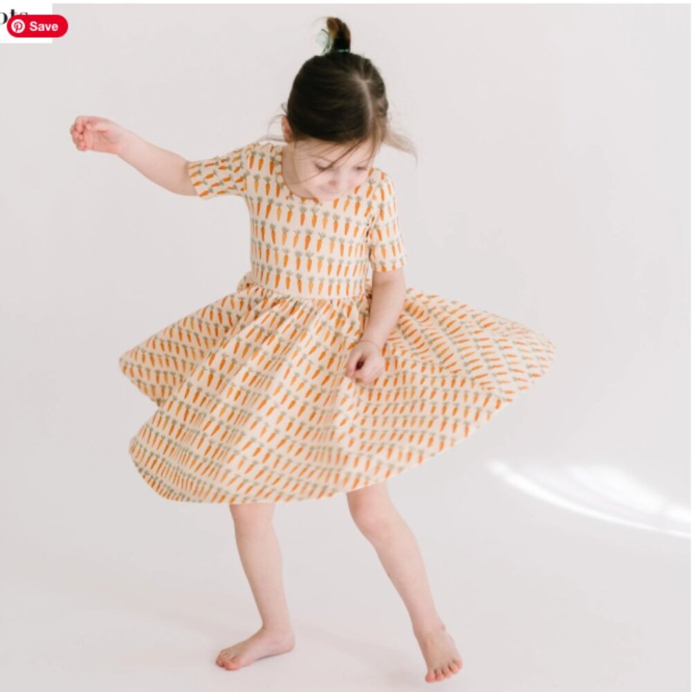 Alice + Ames - The Short Sleeve Ballet Dress in Carrots - Size 5